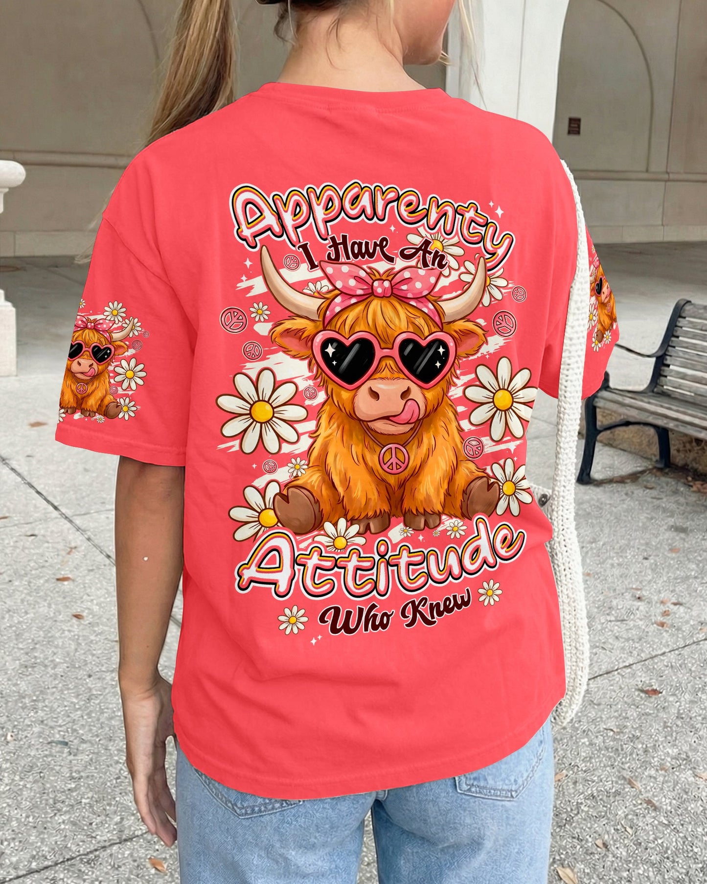 APPARENTLY I HAVE AN ATTITUDE WHO KNEW COW ALL OVER PRINT - TYPQ2206261