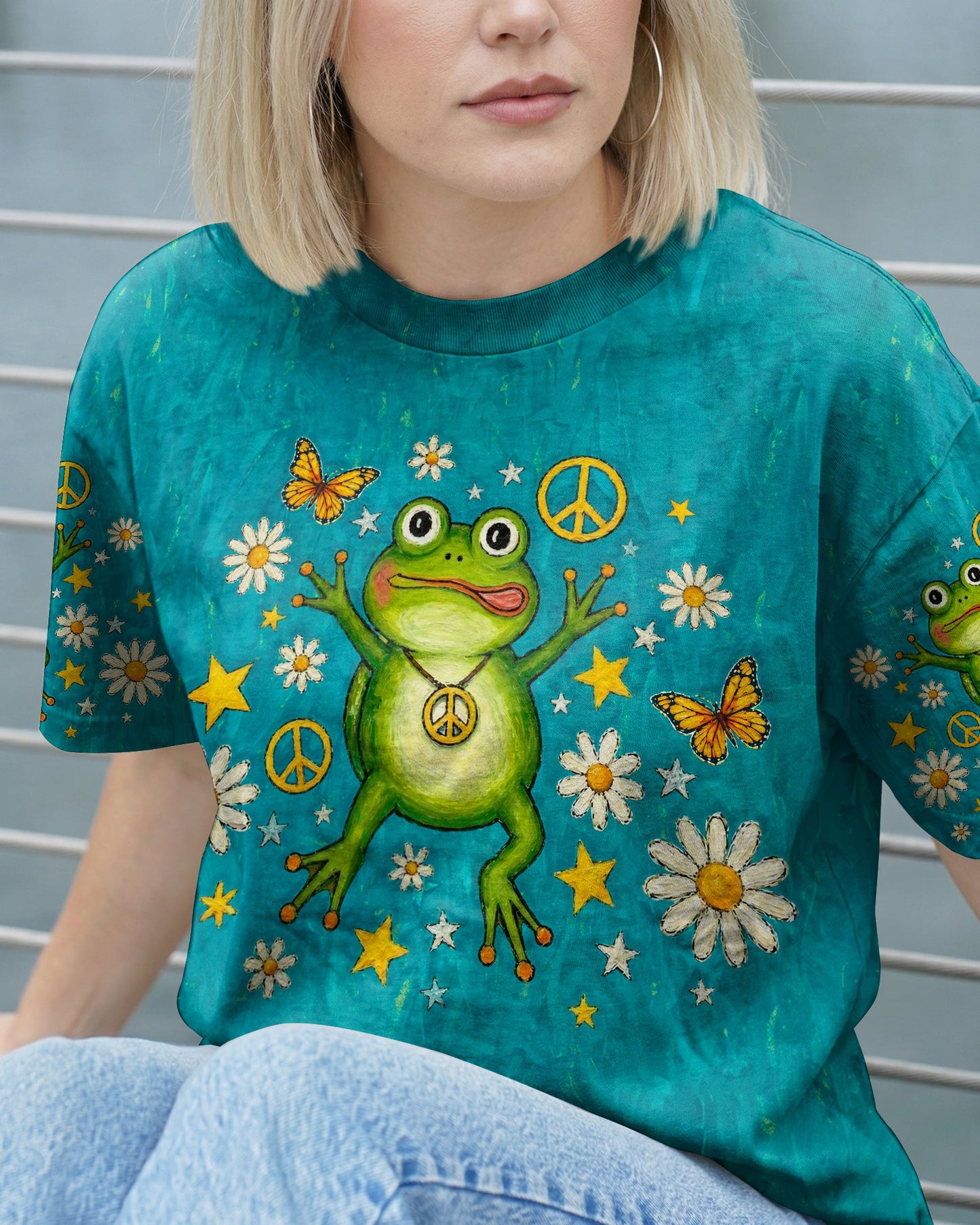 BE YOU THE WORLD WILL ADJUST FROG ALL OVER PRINT  - TLNO2804262