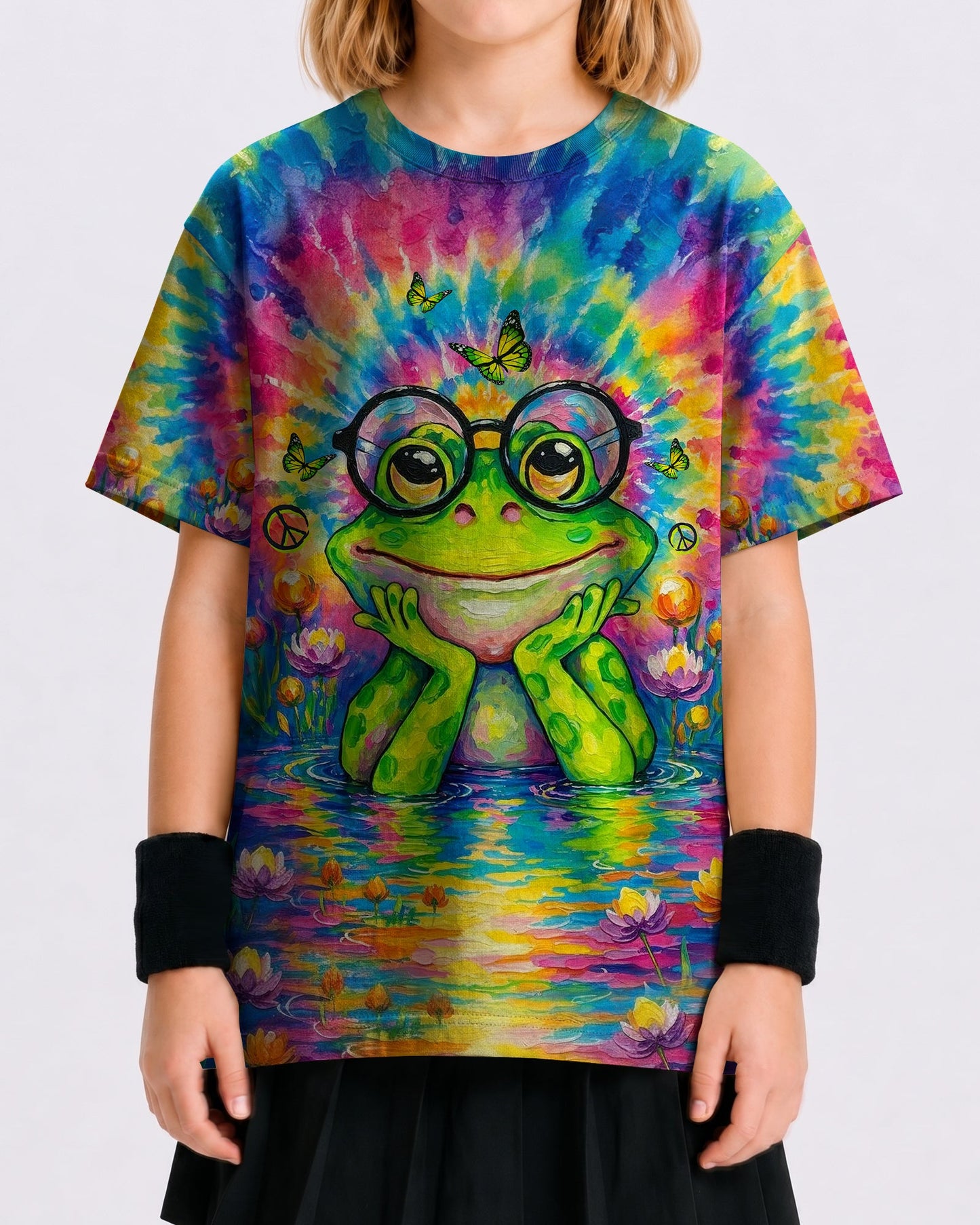 BE YOU THE WORLD WILL ADJUST FROG KIDS ALL OVER PRINT  - TLTW1106261