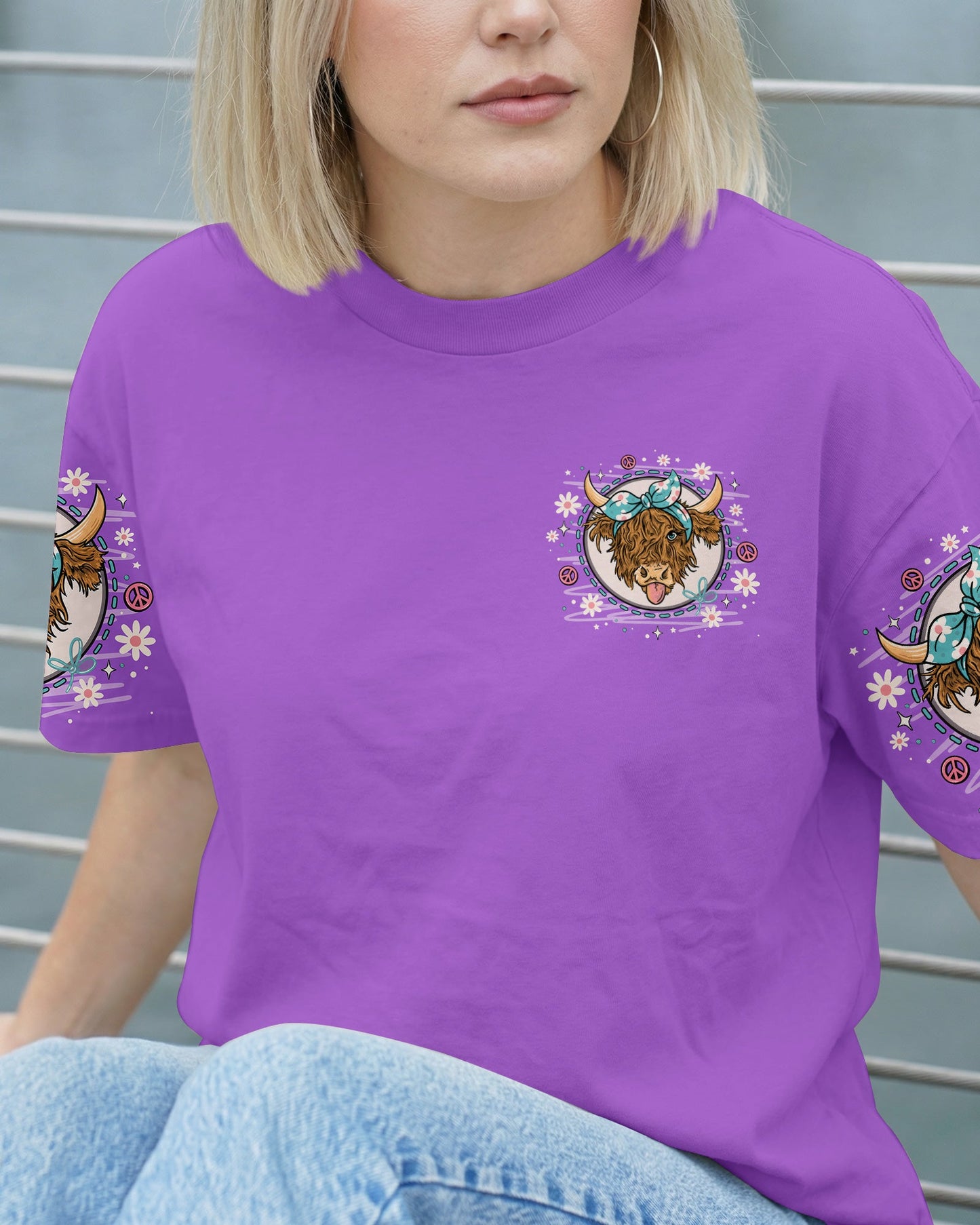 CRAZY HEIFER DOWN THE STREET COW ALL OVER PRINT - TLNO1506261