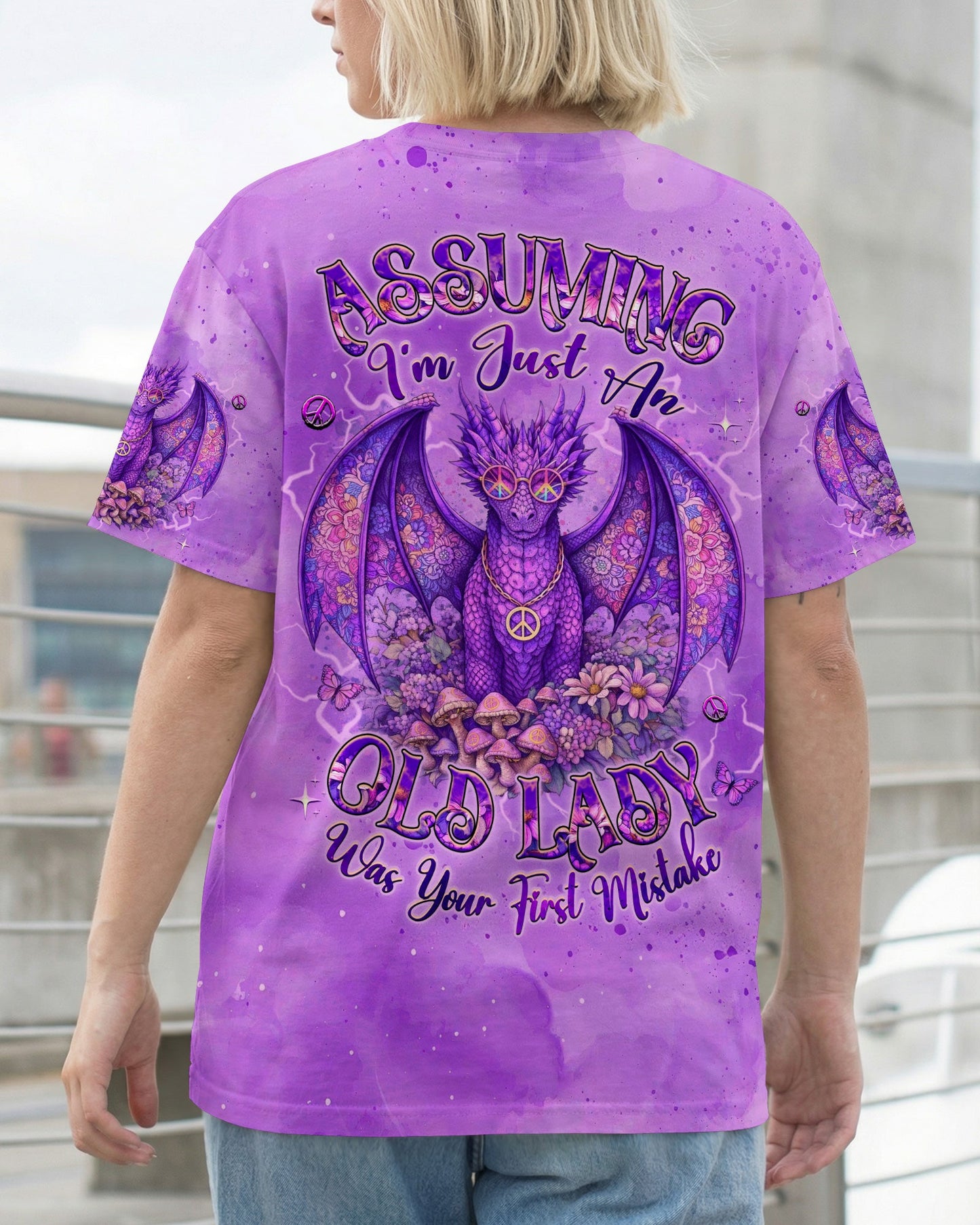ASSUMING I'M JUST AN OLD LADY DRAGON ALL OVER PRINT   - TLHG0804262