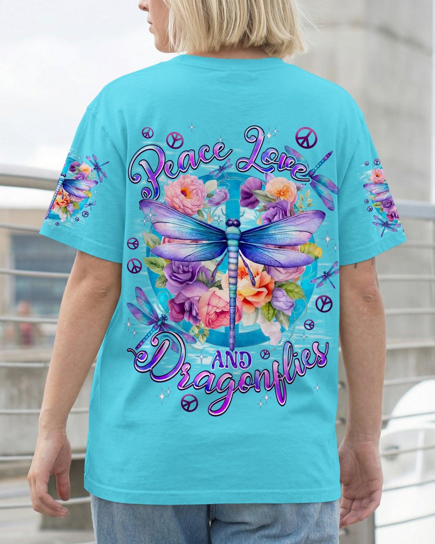 PEACE LOVE AND DRAGONFLIES ALL OVER PRINT - TYPQ2306262
