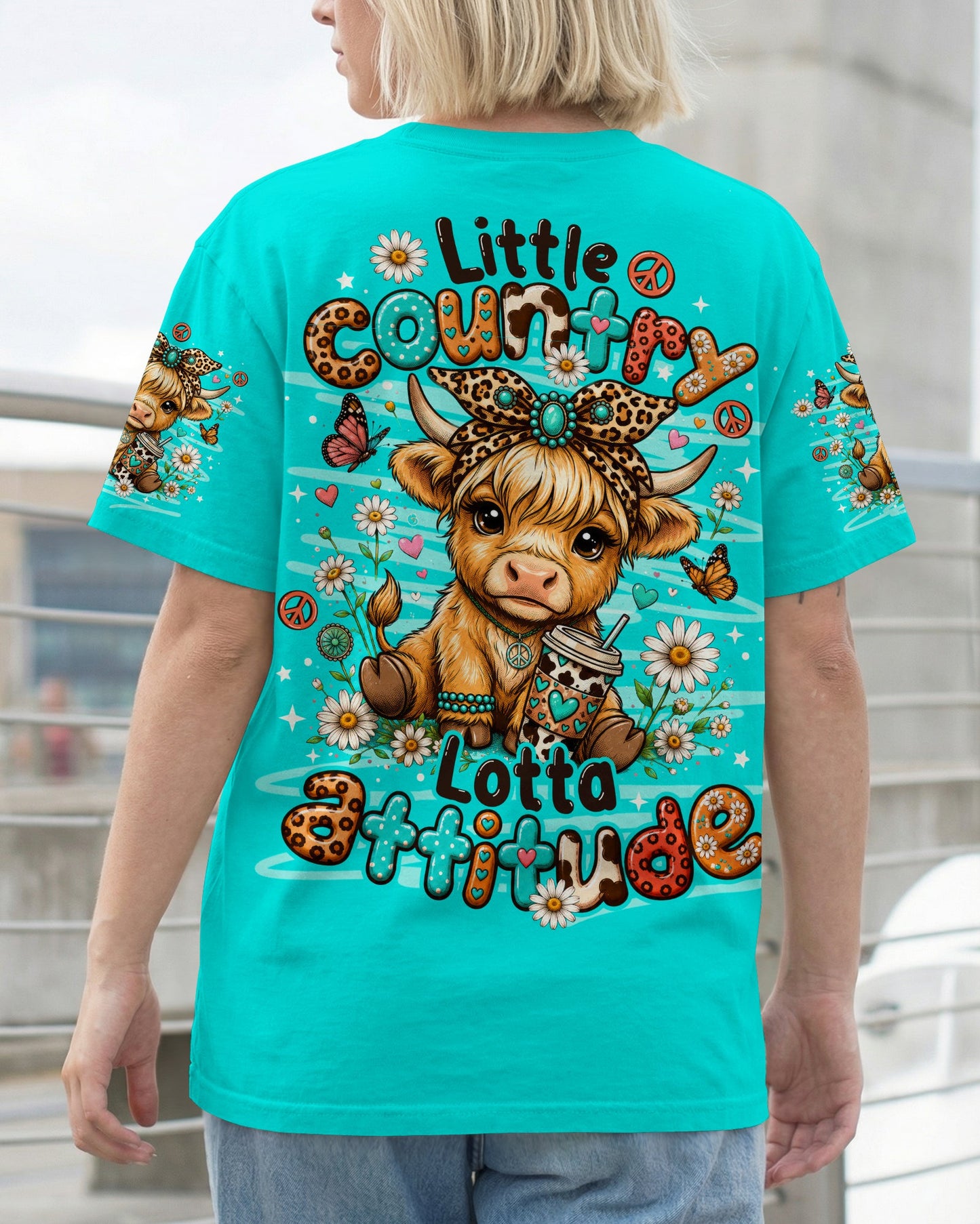 LITTLE COUNTRY LOTTA ATTITUDE COW ALL OVER PRINT  - TLNO0906263