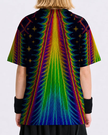 COSMIC CAT ABDUCTION PSYCHEDELIC RAINBOW BEAM  KIDS ALL OVER PRINT - KMTM1006261