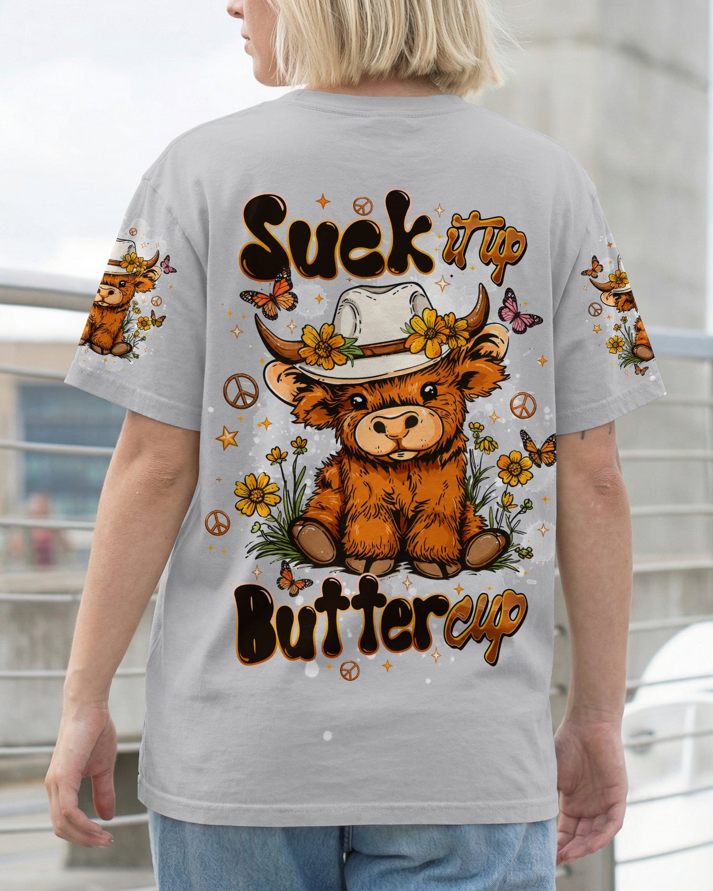 SUCK IT UP BUTTERCUP HIGHLAND COW ALL OVER PRINT  - TLTW1006262