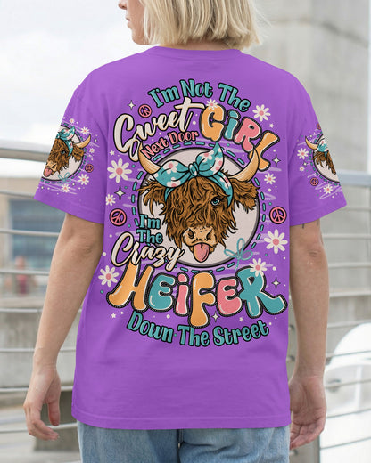 CRAZY HEIFER DOWN THE STREET COW ALL OVER PRINT - TLNO1506261