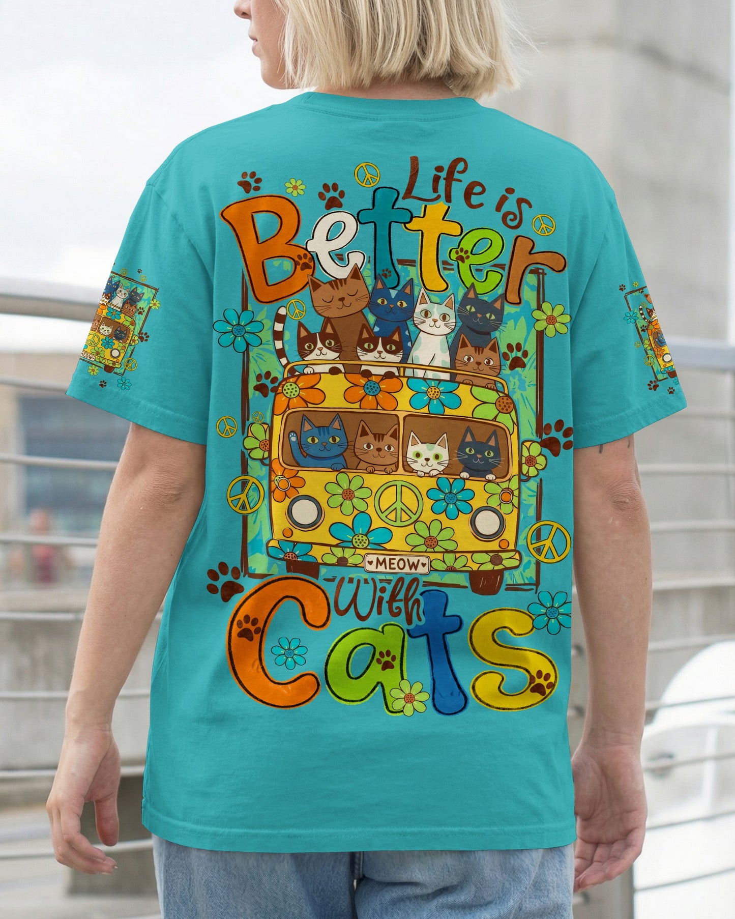 LIFE IS BETTER WITH CATS ALL OVER PRINT - TYQY2206261