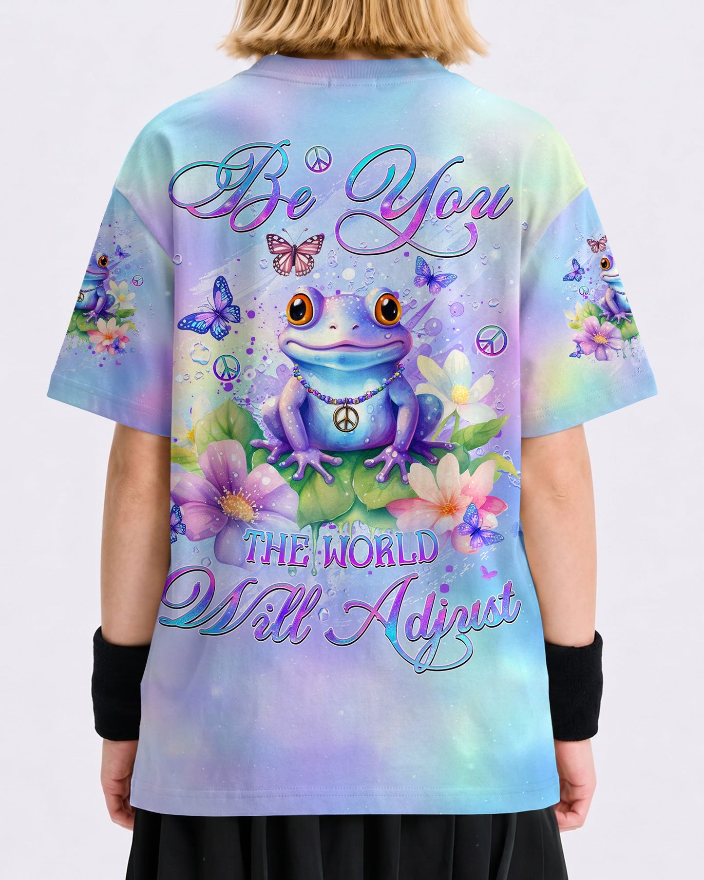 BE YOU THE WORLD WILL ADJUST FROG KIDS ALL OVER PRINT - YHDU1812237