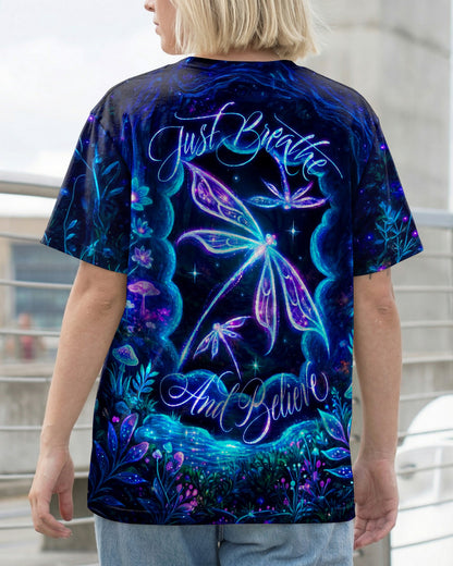JUST BREATHE AND BELIEVE DRAGONFLY ALL OVER PRINT - RI1405261
