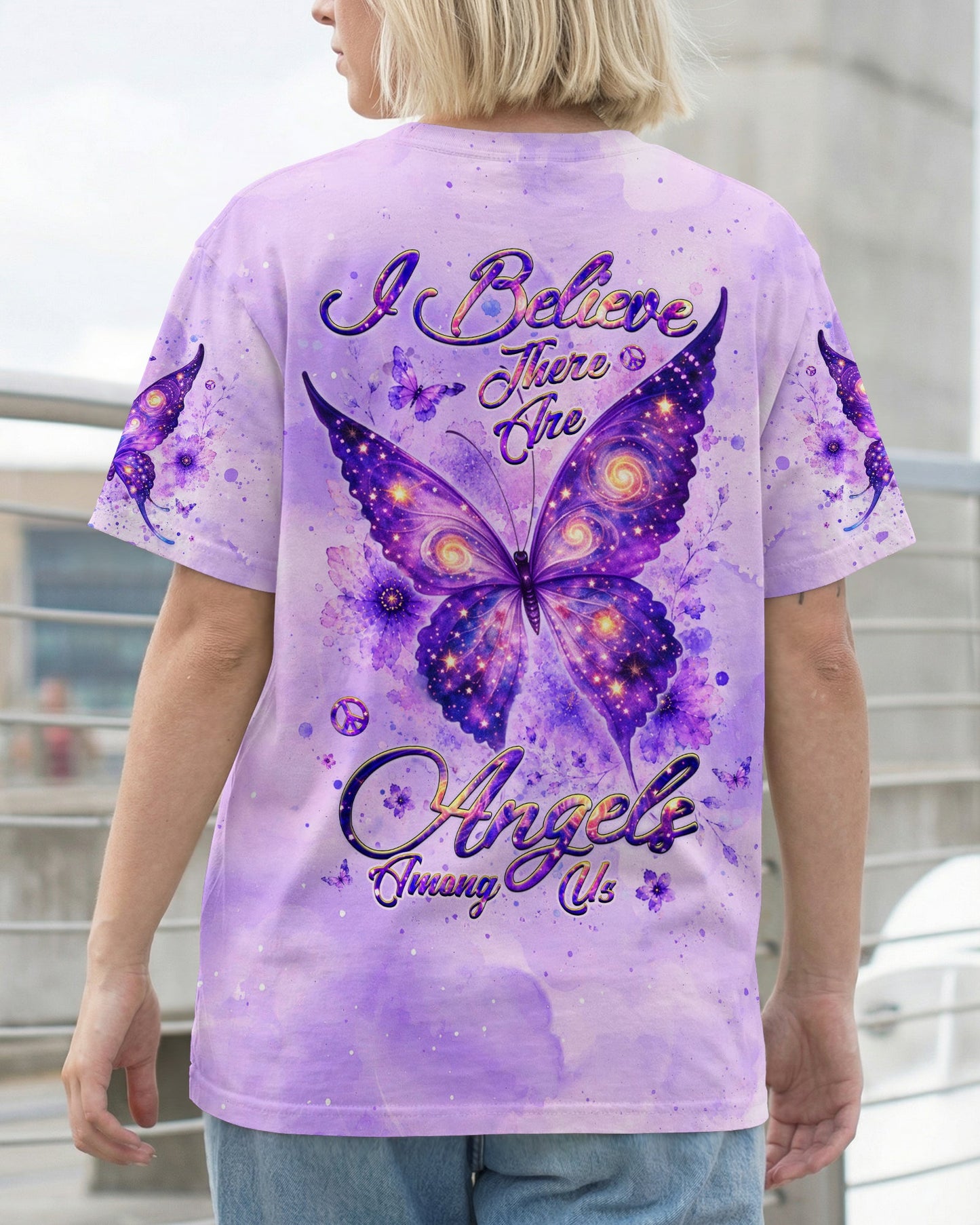 I BELIEVE THERE ARE ANGELS AMONG US BUTTERFLY ALL OVER PRINT - TLHG2906264