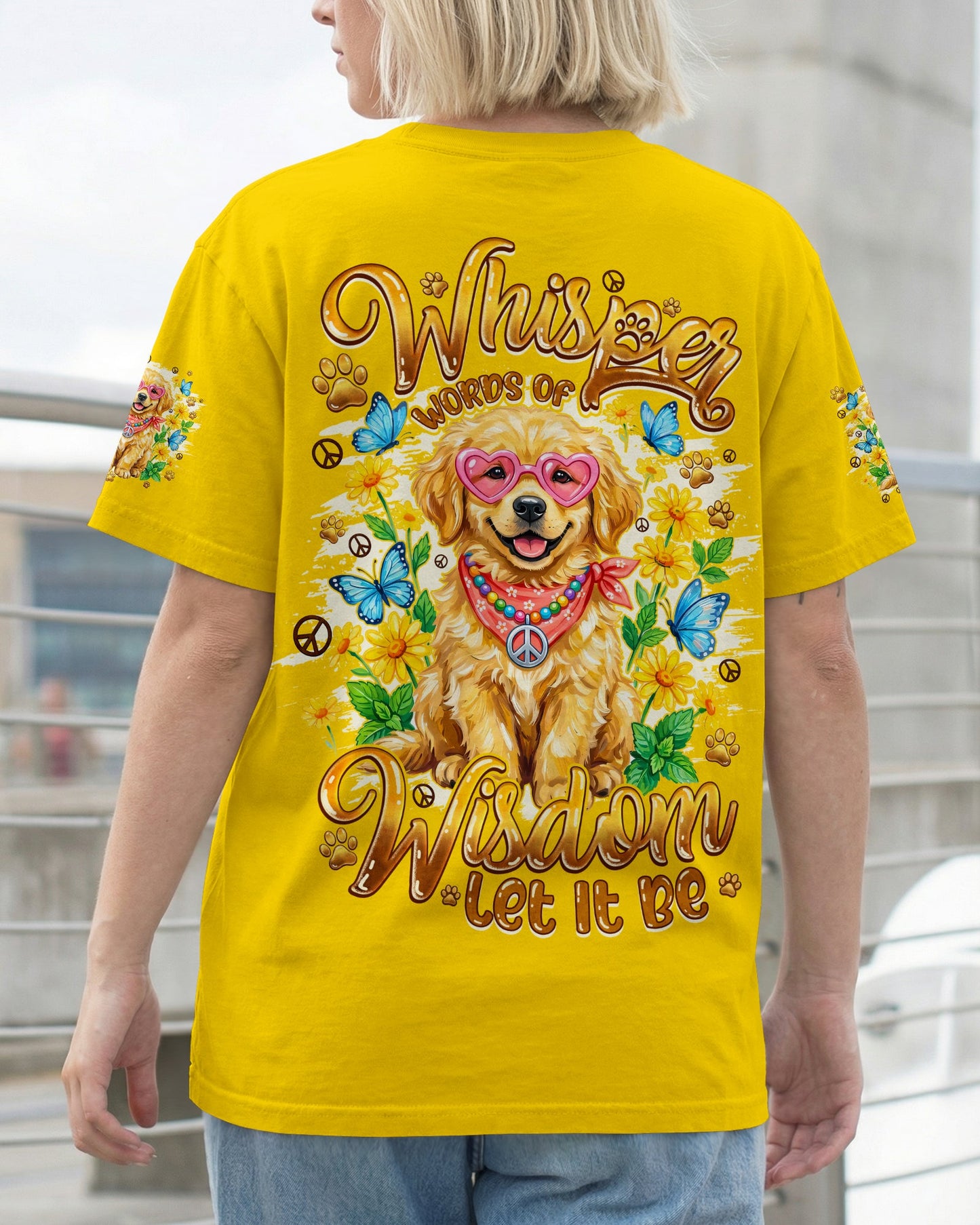 WHISPER WORDS OF WISDOM LET IT BE GOLDEN RETRIEVER PUPPY DOG ALL OVER PRINT - TYQY1105262