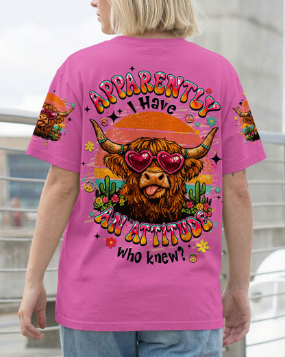 APPARENTLY I HAVE AN ATTITUDE WHO KNEW COW ALL OVER PRINT - TLHN1004261