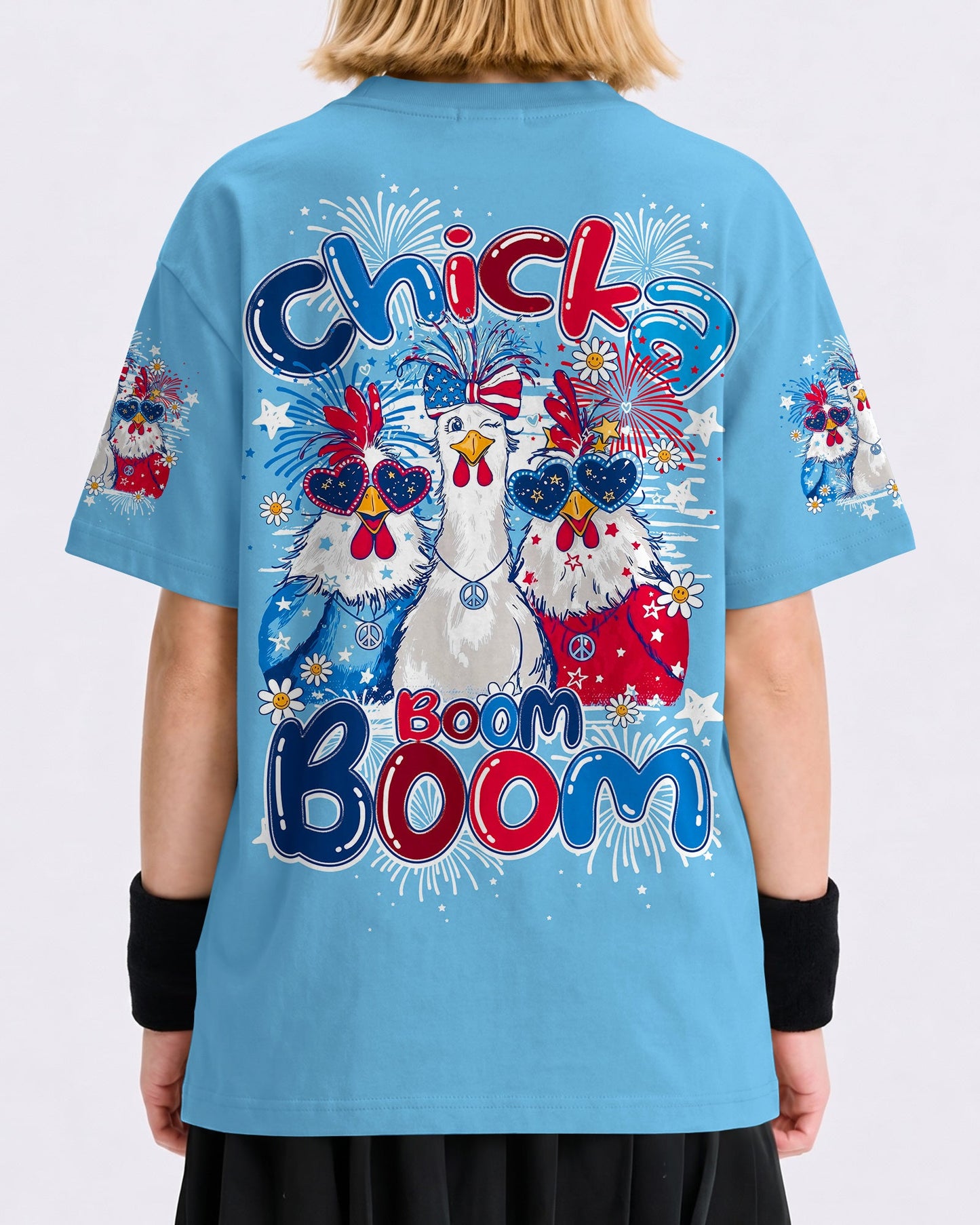 CHICKA BOOM BOOM HIPPIE CHICKEN KIDS ALL OVER PRINT - TY0406262