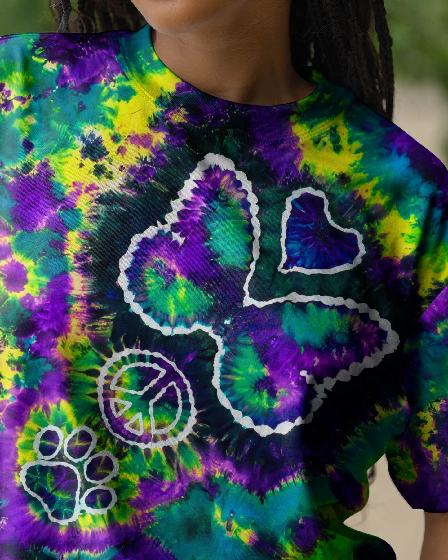 COSMIC BUTTERFLY PEACE LOVE PAW BURST ALL OVER PRINT - TLHG1506261