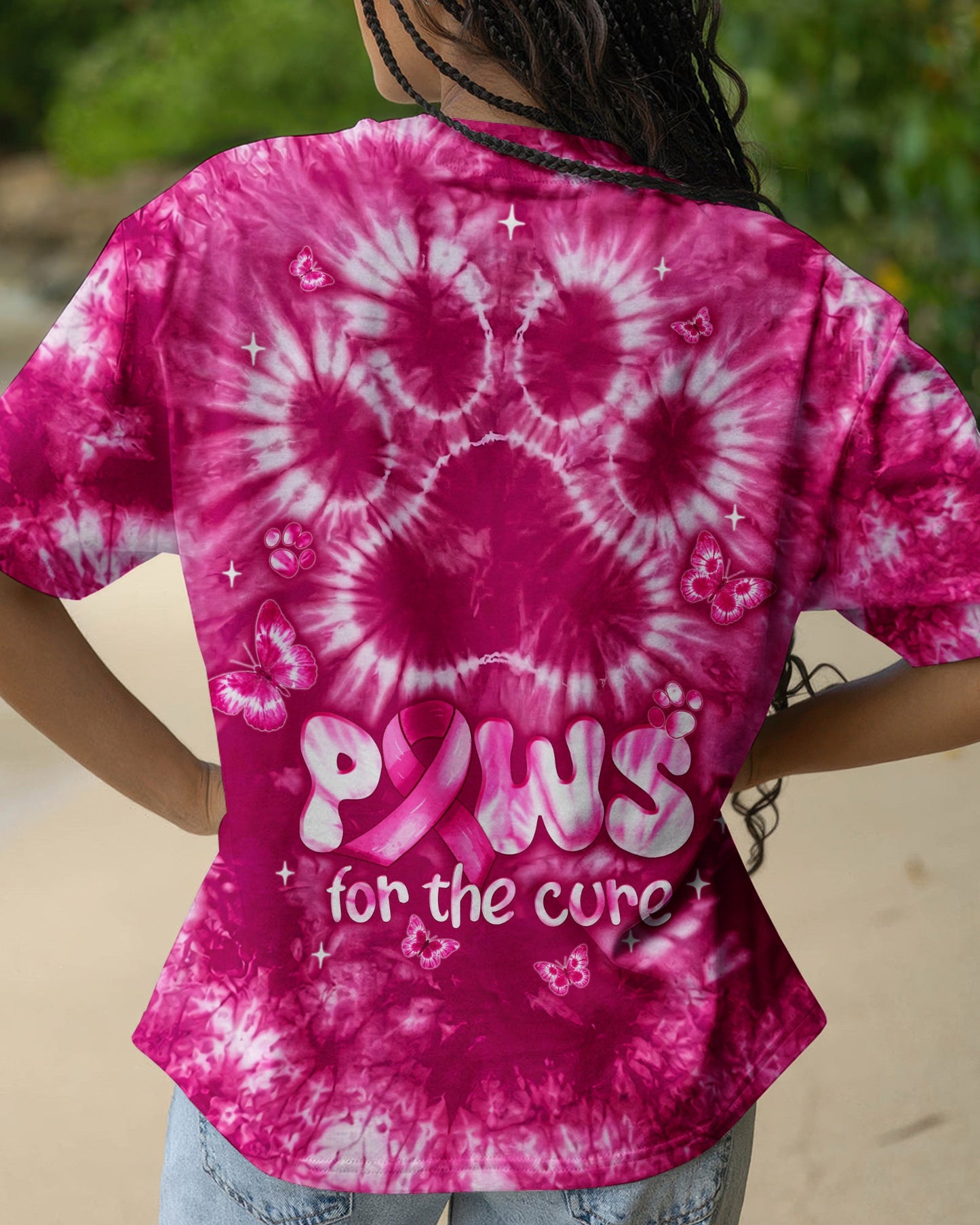 PAWS FOR THE CURE BREAST CANCER AWARENESS ALL OVER PRINT - TLNT2906264