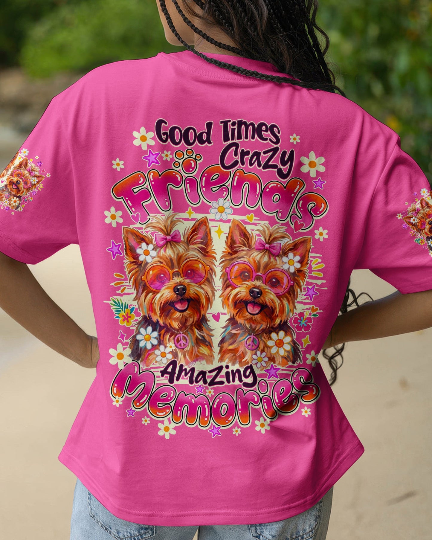 GOOD TIMES CRAZY FRIENDS YORKSHIRE TERRIER DOG ALL OVER PRINT - TY1405261