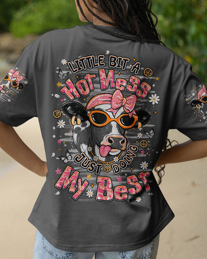 LITTLE BIT A HOT MESS COW ALL OVER PRINT  - TLHN1806264