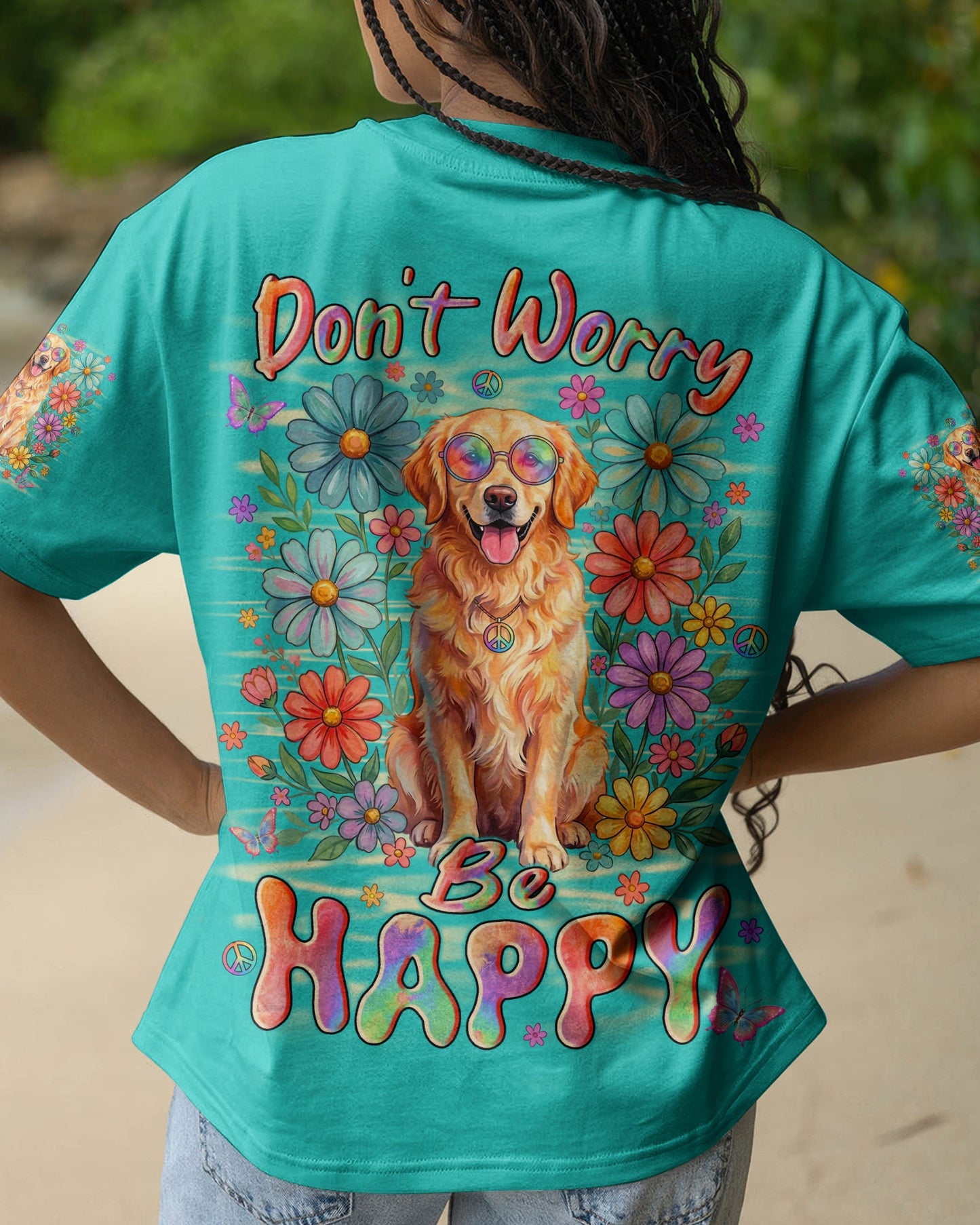 DON'T WORRY BE HAPPY GOLDEN RETRIEVER ALL OVER PRINT - TYLN0405262