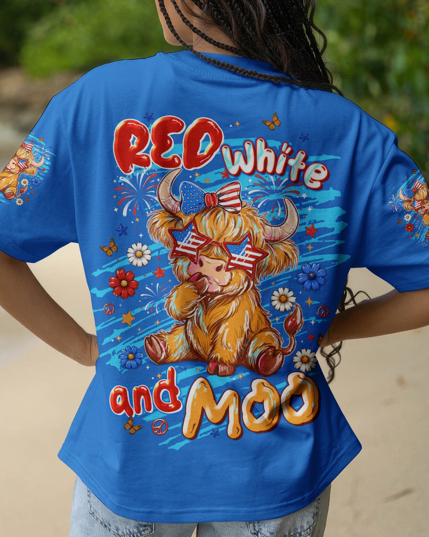RED WHITE AND MOO COW ALL OVER PRINT   - TLTW0506262