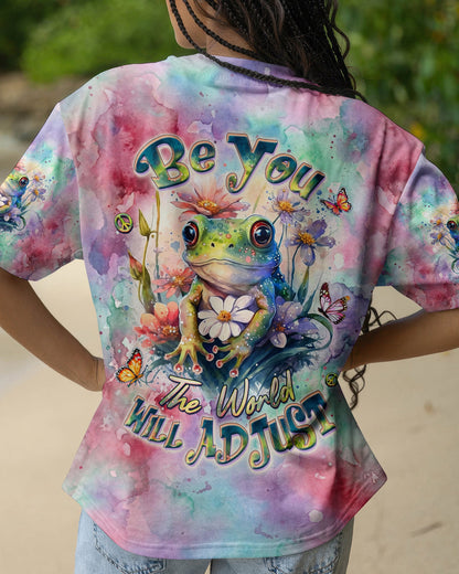 BE YOU THE WORLD WILL ADJUST FROG ALL OVER PRINT - TLHG2605262
