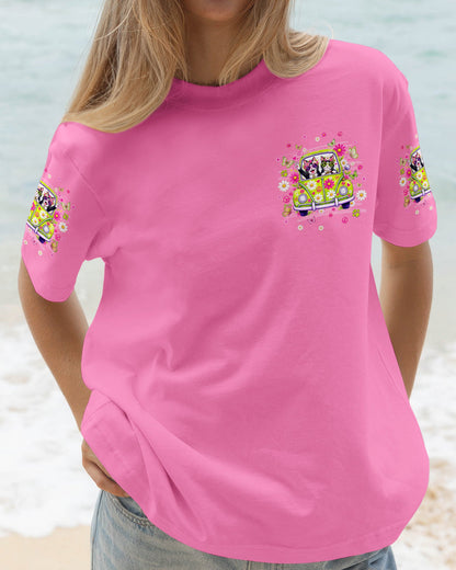 PEACE LOVE AND MEOW CAT HIPPIE CAR ALL OVER PRINT - TLNT0807263