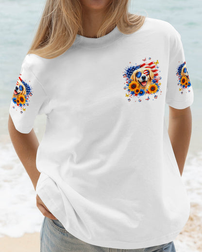 RED WHITE & WOOF GOLDEN RETRIEVER DOG ALL OVER PRINT - TLNT1905264