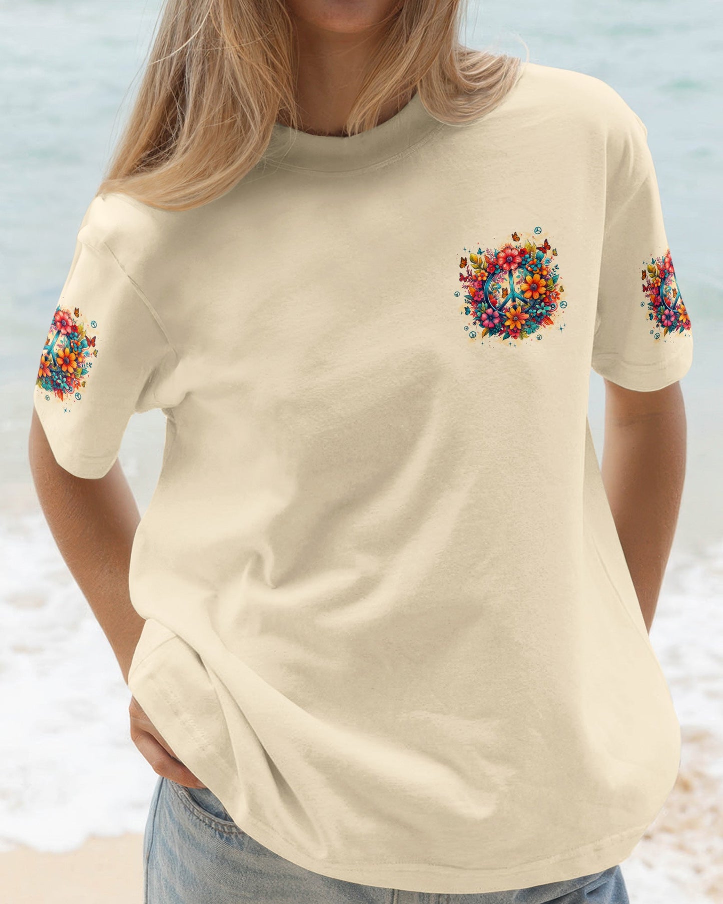 DON'T WORRY BE HIPPIE FLOWERS ALL OVER PRINT - TYPQ1404261