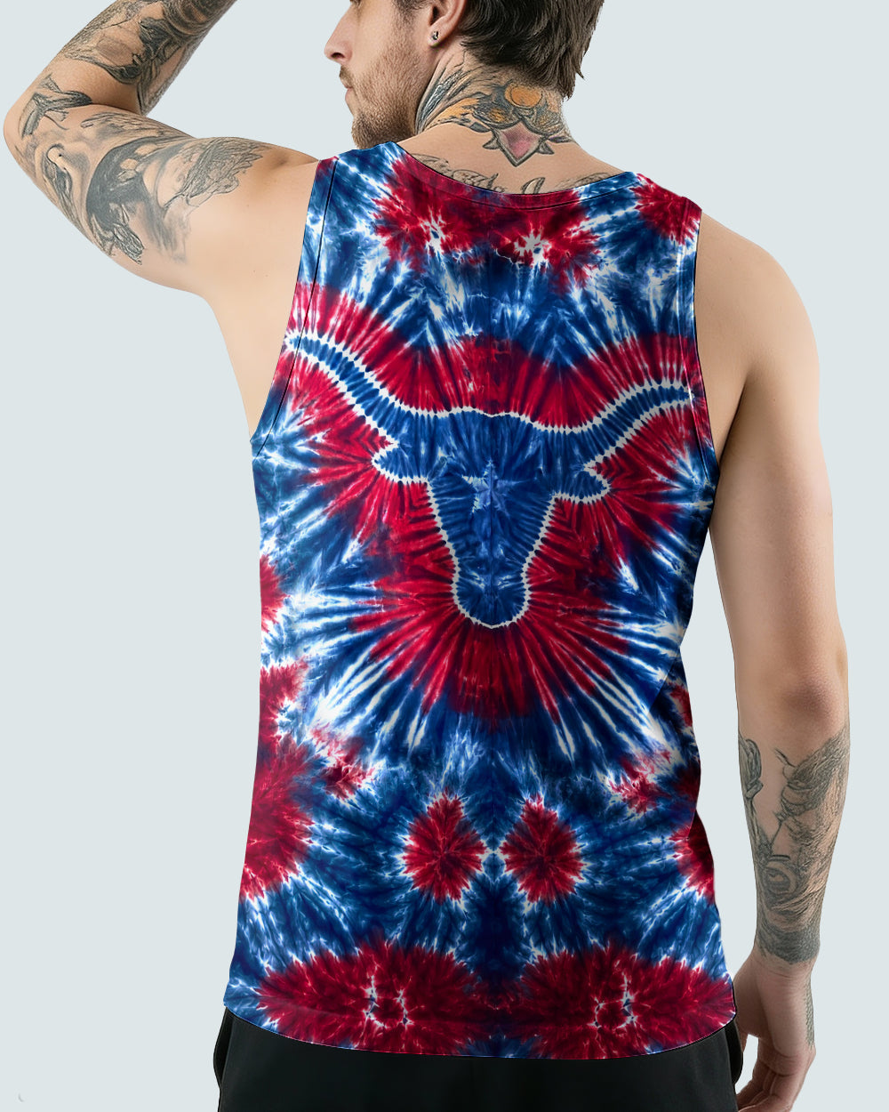 LONGHORN TEXAS STATE RED WHITE & BLUE SWIRL ALL OVER PRINT - TLNT1206261