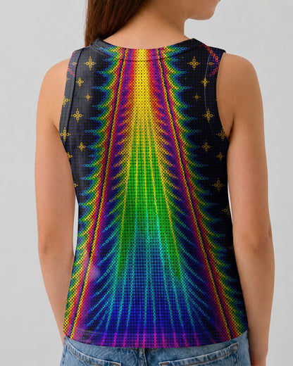 COSMIC CAT ABDUCTION PSYCHEDELIC RAINBOW BEAM  KIDS ALL OVER PRINT - KMTM1006261