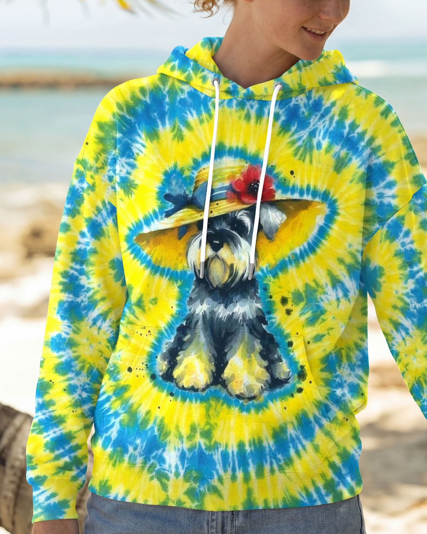 SCHNAUZER DOG YELLOW PATTERN ALL OVER PRINT - TLHG2905263
