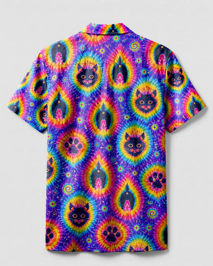 FUNNY CAT PAW PRINT CAMP SHIRT - TLHN1606263