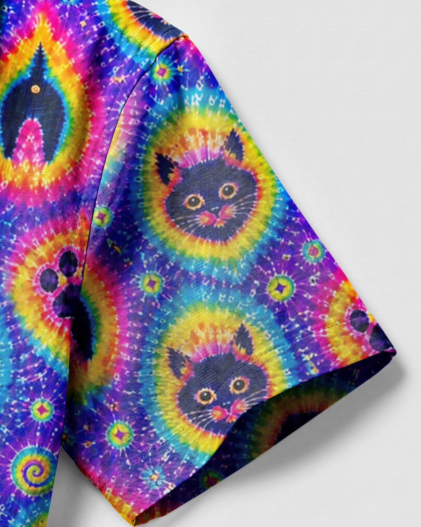 FUNNY CAT PAW PRINT CAMP SHIRT - TLHN1606263