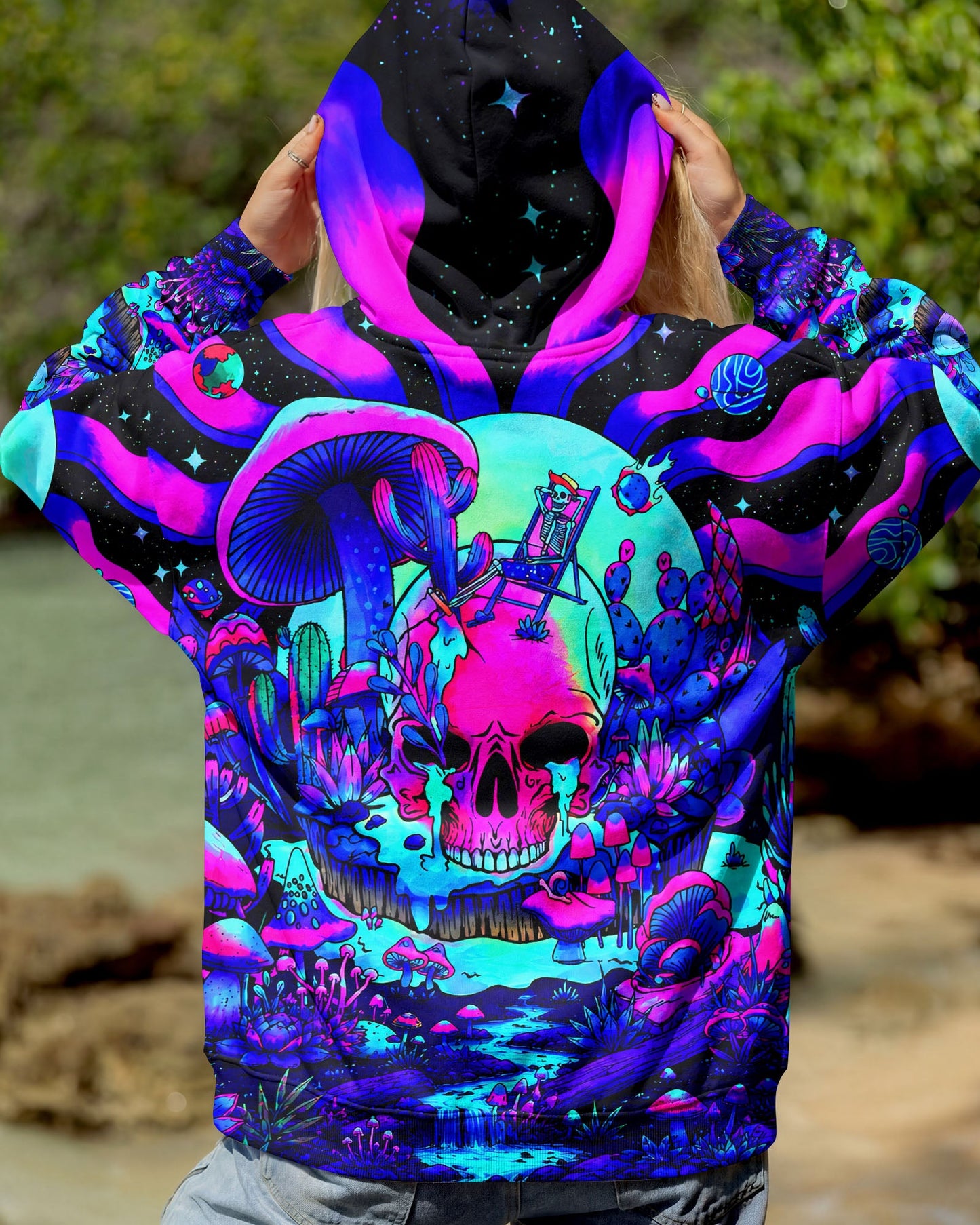 PSYCHEDELIC SKULL  HIPPIE ALL OVER PRINT   - TLNT1305262