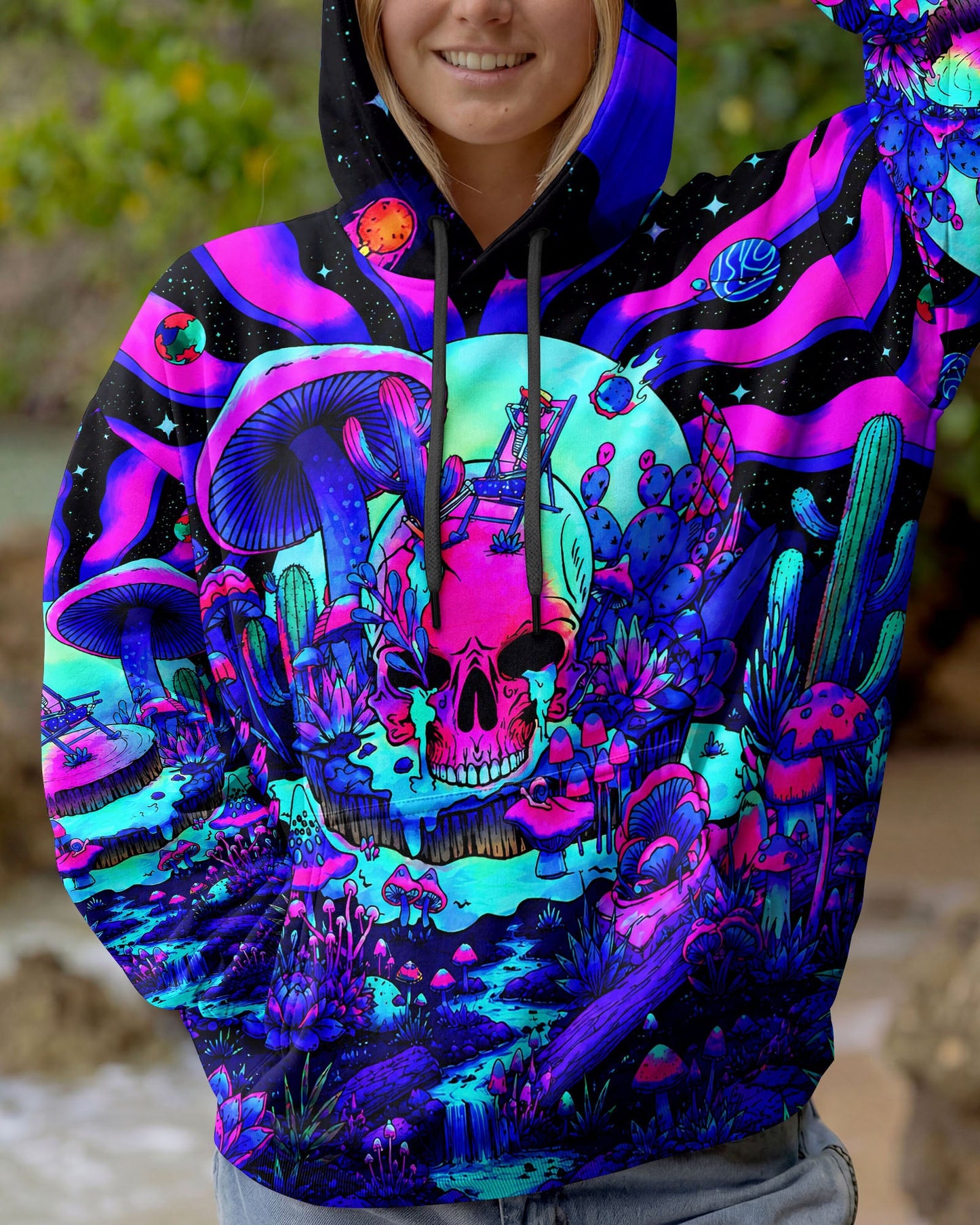 PSYCHEDELIC SKULL  HIPPIE ALL OVER PRINT   - TLNT1305262