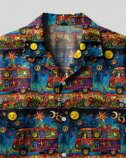 HIPPIE BUS FLOWER CAMP SHIRT - TLTW0904251