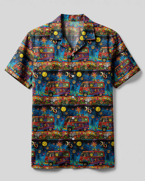 HIPPIE BUS FLOWER CAMP SHIRT - TLTW0904251