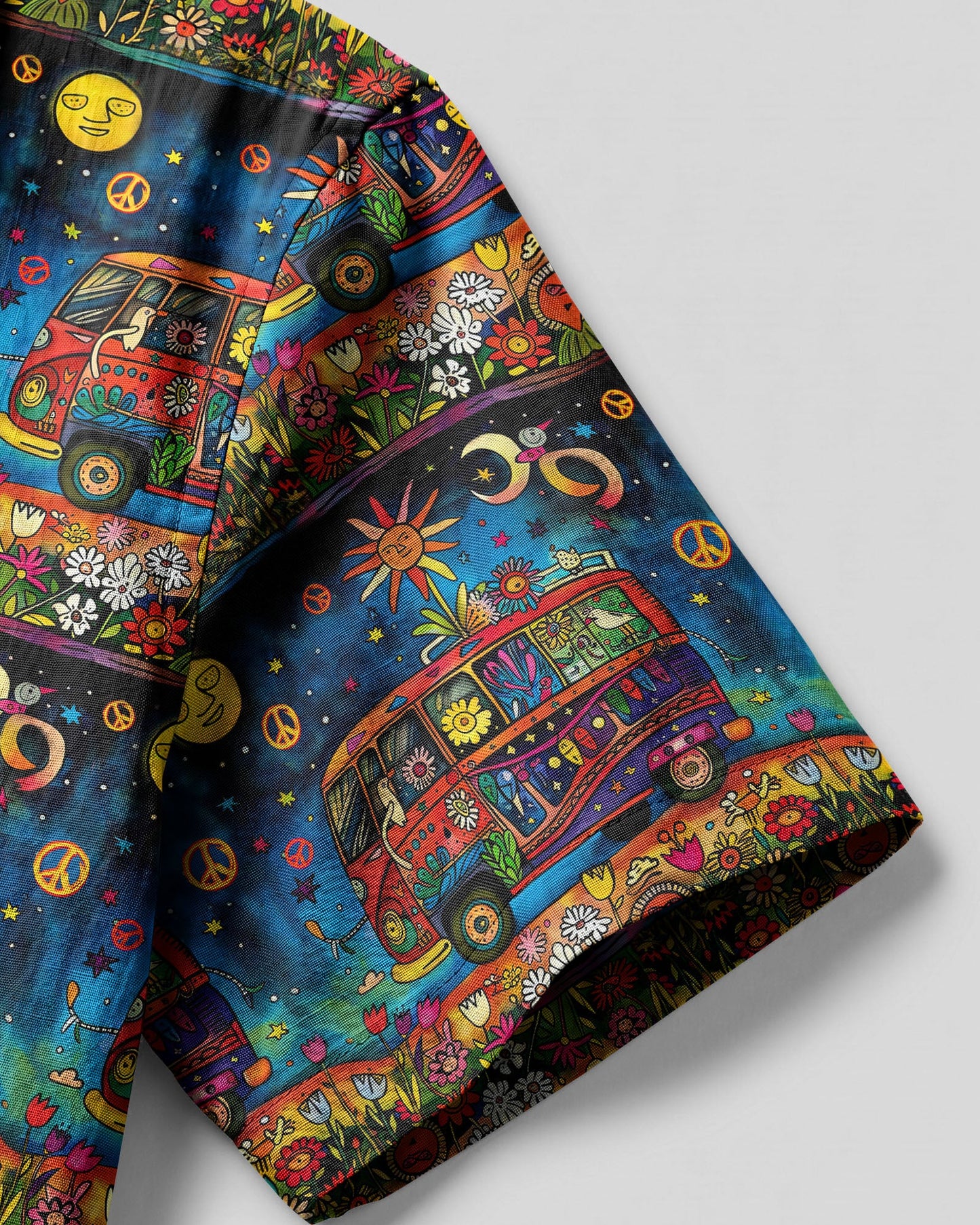 HIPPIE BUS FLOWER CAMP SHIRT - TLTW0904251