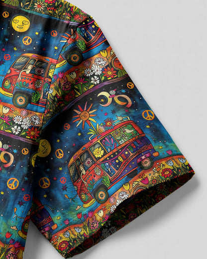 HIPPIE BUS FLOWER CAMP SHIRT - TLTW0904251