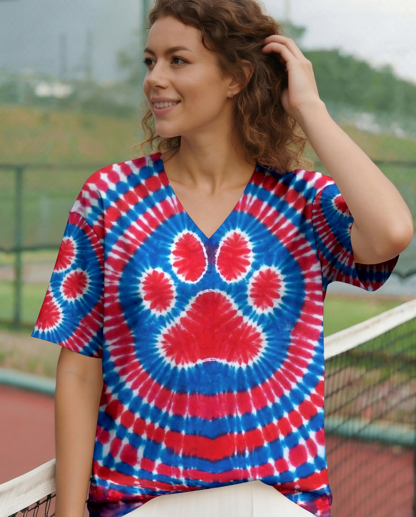 RED WHITE AND BLUE PAW ALL OVER PRINT - TYPQ0104261
