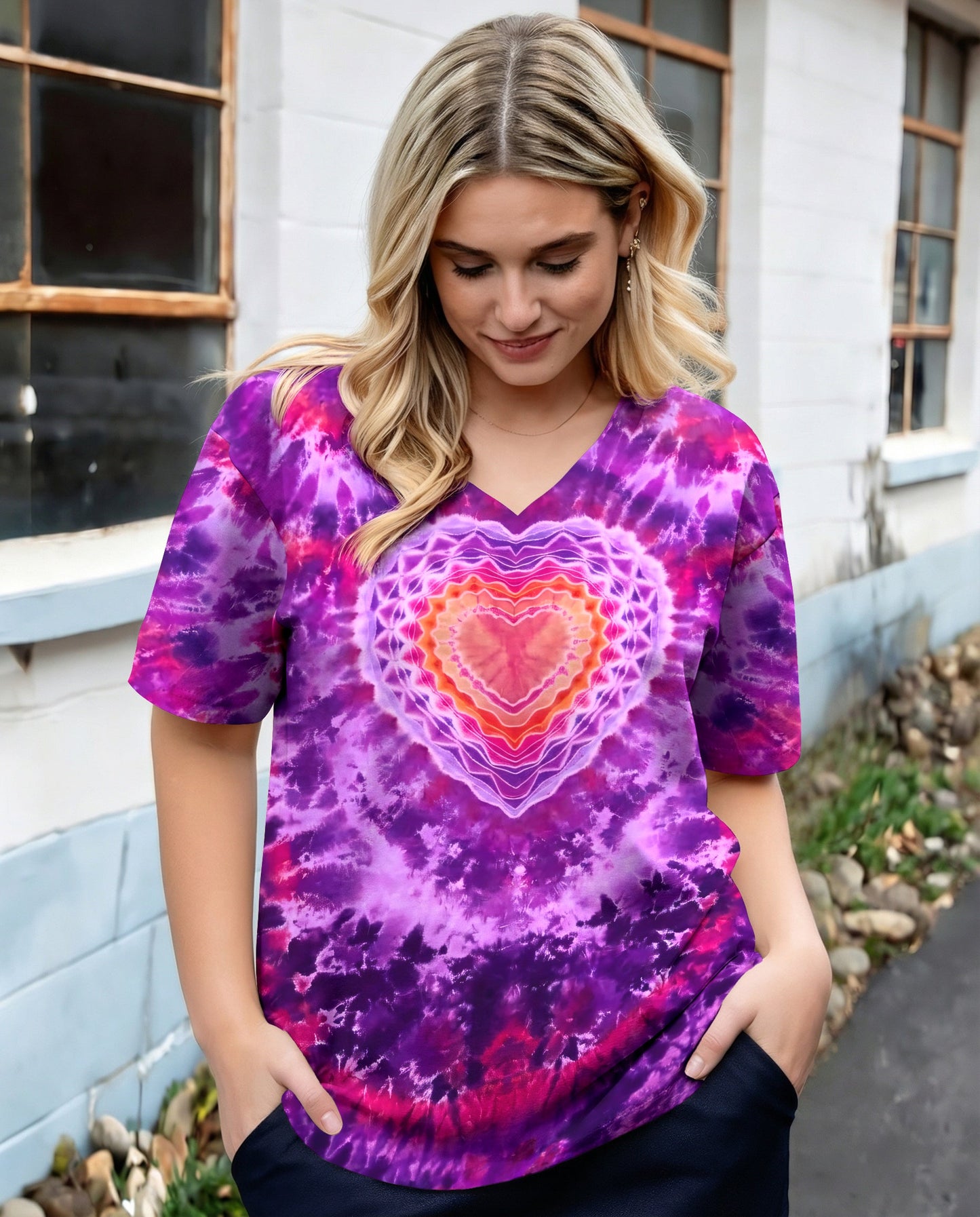 PURPLE PINK MANDALA HEART ALL OVER PRINT - TYPQ0604062