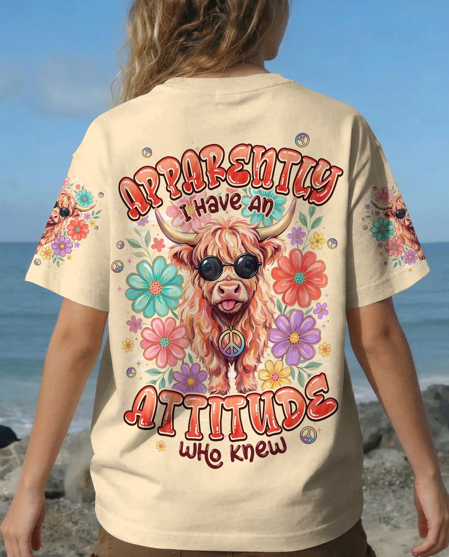 APPARENTLY I HAVE AN ATTITUDE WHO KNEW COW ALL OVER PRINT - TYPQ1004261