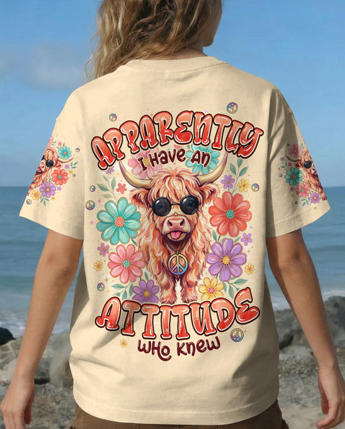 APPARENTLY I HAVE AN ATTITUDE WHO KNEW COW ALL OVER PRINT - TYPQ1004261