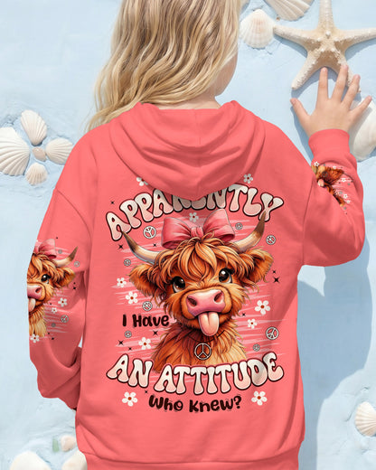 APPARENTLY I HAVE AN ATTITUDE WHO KNEW COW KIDS ALL OVER PRINT - TYPQ1006263