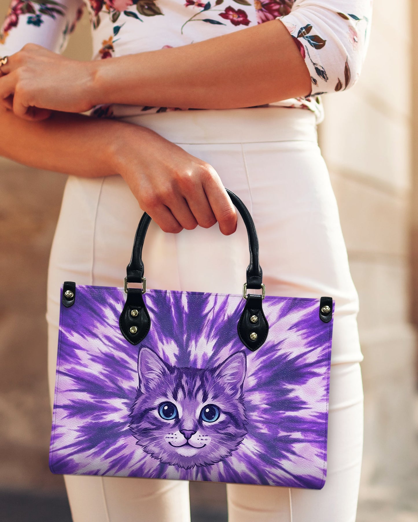 PURPLE AURA CAT LEATHER HANDBAG - TYPQ13042611