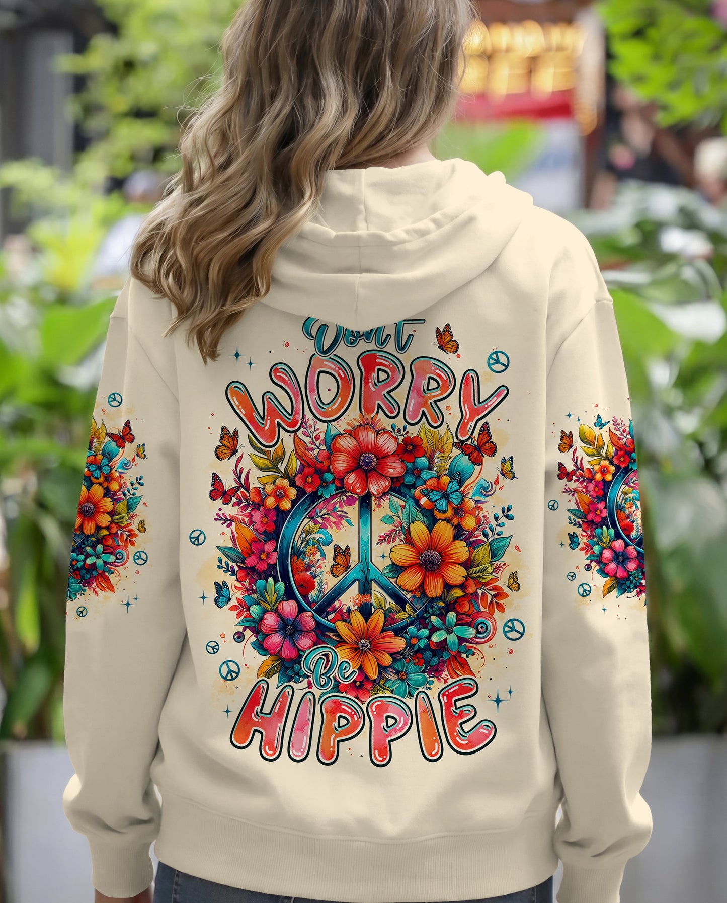 DON'T WORRY BE HIPPIE FLOWERS ALL OVER PRINT - TYPQ1404261