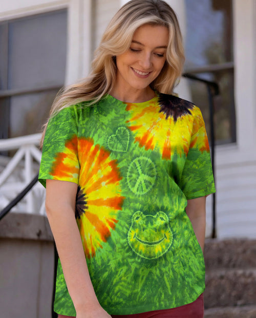 FLOWER PEACE LOVE FROG ALL OVER PRINT - TYPQ1504261