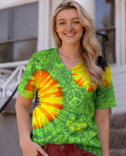 FLOWER PEACE LOVE FROG ALL OVER PRINT - TYPQ1504261