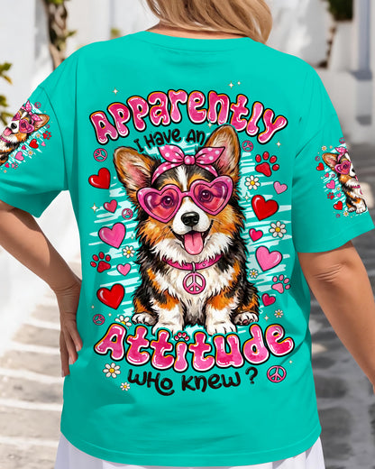 APPARENTLY I HAVE AN ATTITUDE WHO KNEW CORGI DOG ALL OVER PRINT - TYPQ1605261