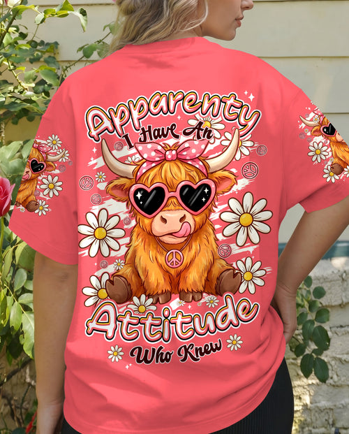 APPARENTLY I HAVE AN ATTITUDE WHO KNEW COW ALL OVER PRINT - TYPQ2206261