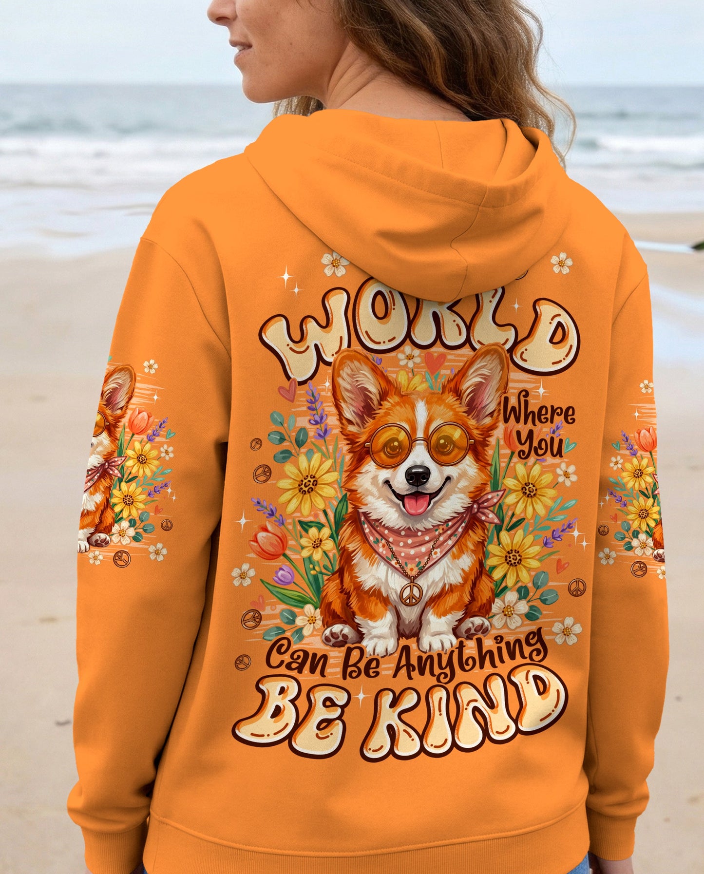 IN A WORLD WHERE YOU CAN BE ANYTHING BE KIND CORGI DOG ALL OVER PRINT - TYPQ2304262